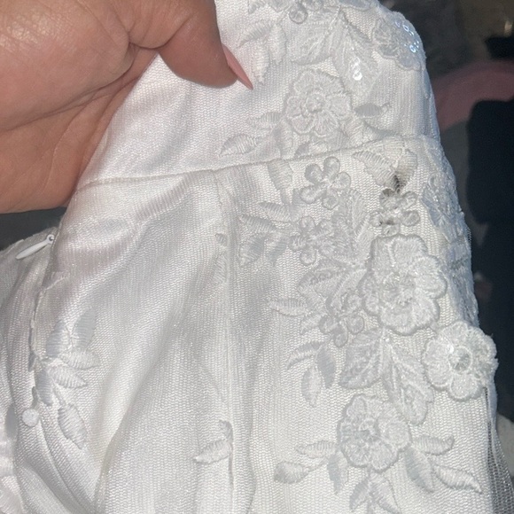 Dreamy Glamour White Embroidered Halter Mermaid Maxi Dress - Picture 8 of 8